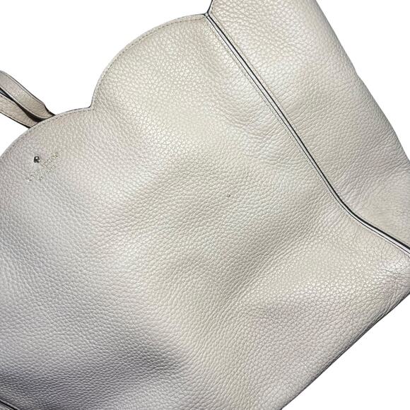Kate Spade New York Large White Pebbled Leather Tote Shoulder Bag - Picture 16 of 16